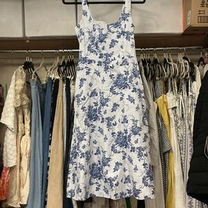 Banana Republic Blue and White Floral Midi Dress